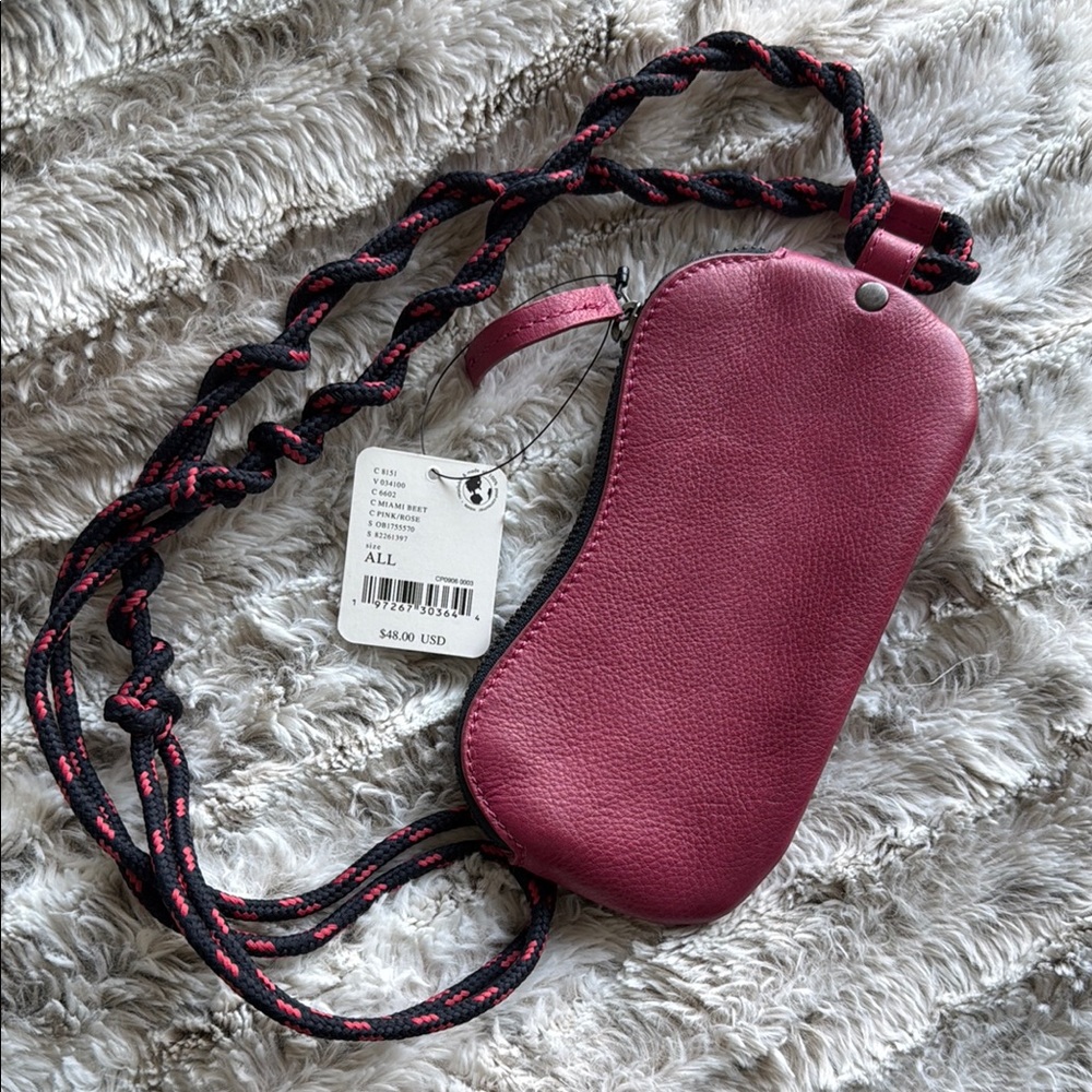 Free People Pink Crossbody Bag with Braided Strap